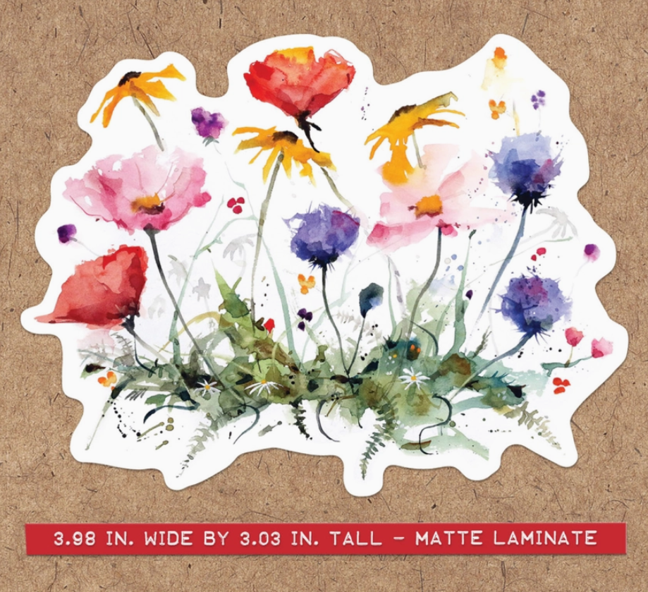 Watercolor Wildflowers Sticker