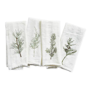Cloth Napkins hand-drawn illustrations Set of 4
