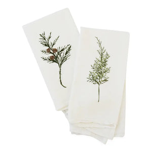 Cloth Napkins hand-drawn illustrations Set of 4