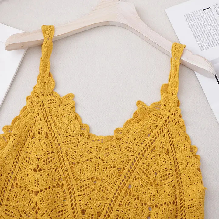 Yellow Crochet Tank Top