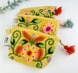 Hand-Embroidered Small Pouches