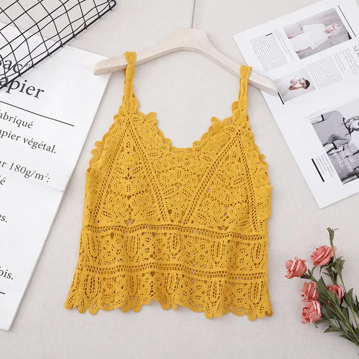 Yellow Crochet Tank Top