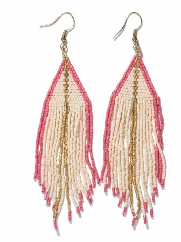 Long Fringe Triangle Earrings