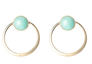 Amazonite Circle Earrings