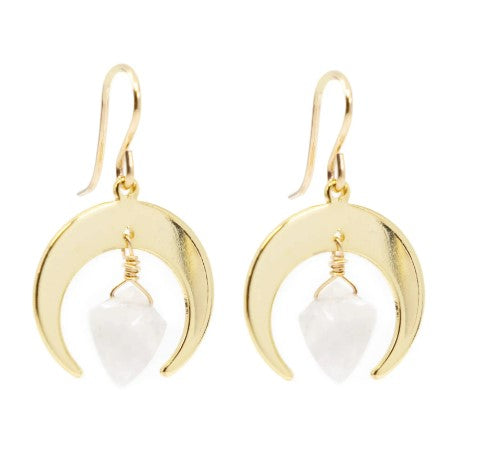 Crescent Moon Drop Earrings