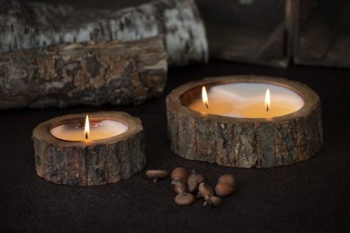 Small Irregular Shaped Tree Bark Candles