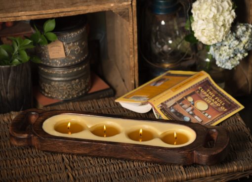 Medium Wood Tray Candles