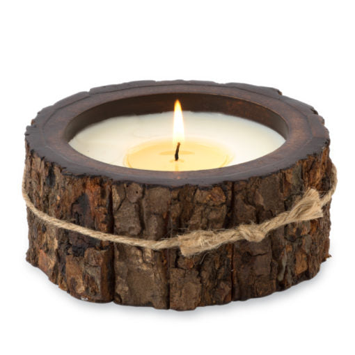 Small Round Tree Bark Candles