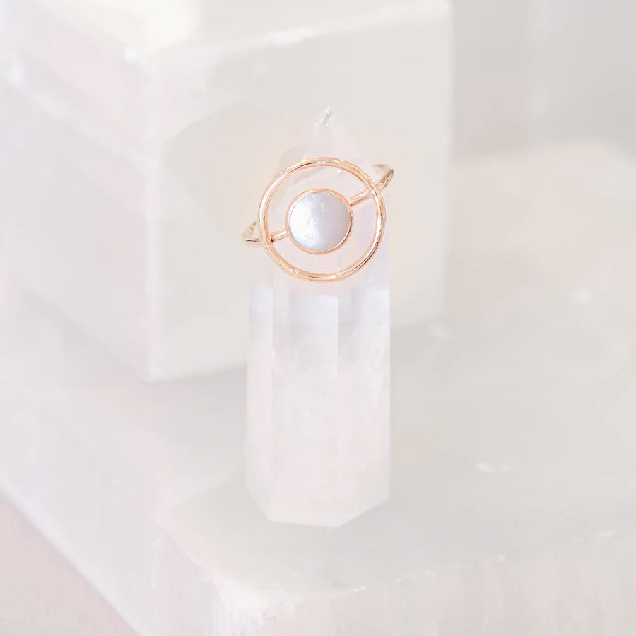 Mother of Pearl Orbit Ring