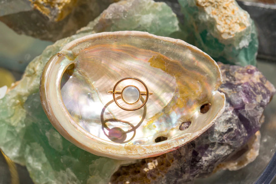 Mother of Pearl Orbit Ring